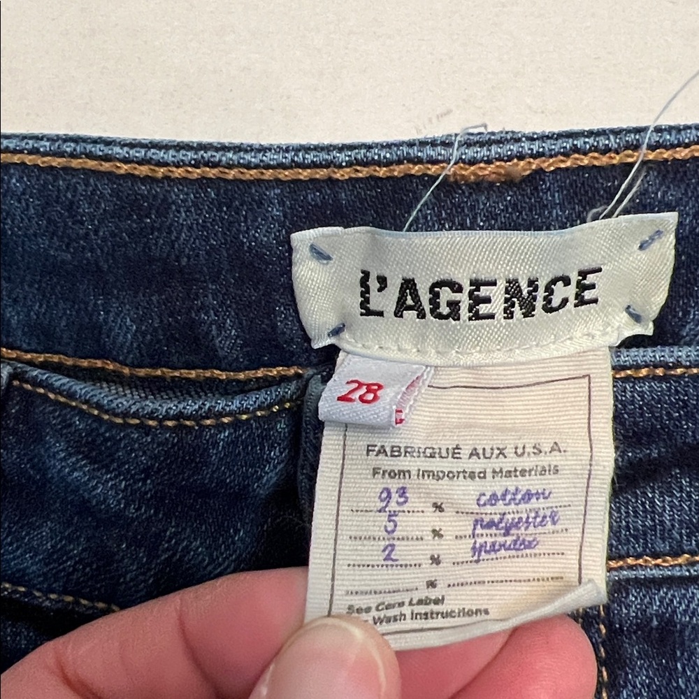 L’AGENCE ABIGAIL FRENCH SLIM RIPPED SKINNY JEANS SIZE 28 - Picture 8 of 16